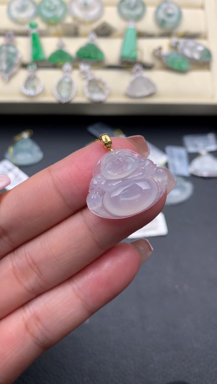 【闪购商品】翡翠颈饰18K金镶嵌D586......