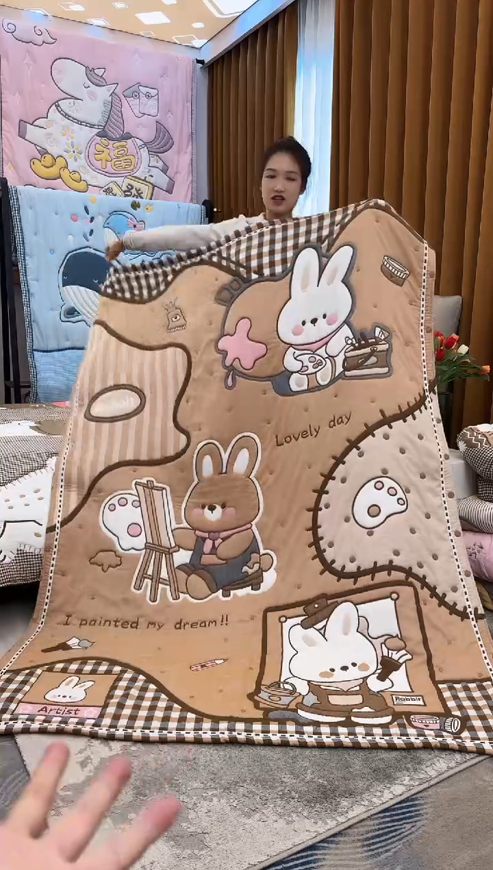 棉花绘画小兔-150x200