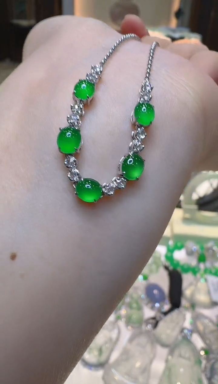 18K金镶嵌手链翡翠多样性团购发一件