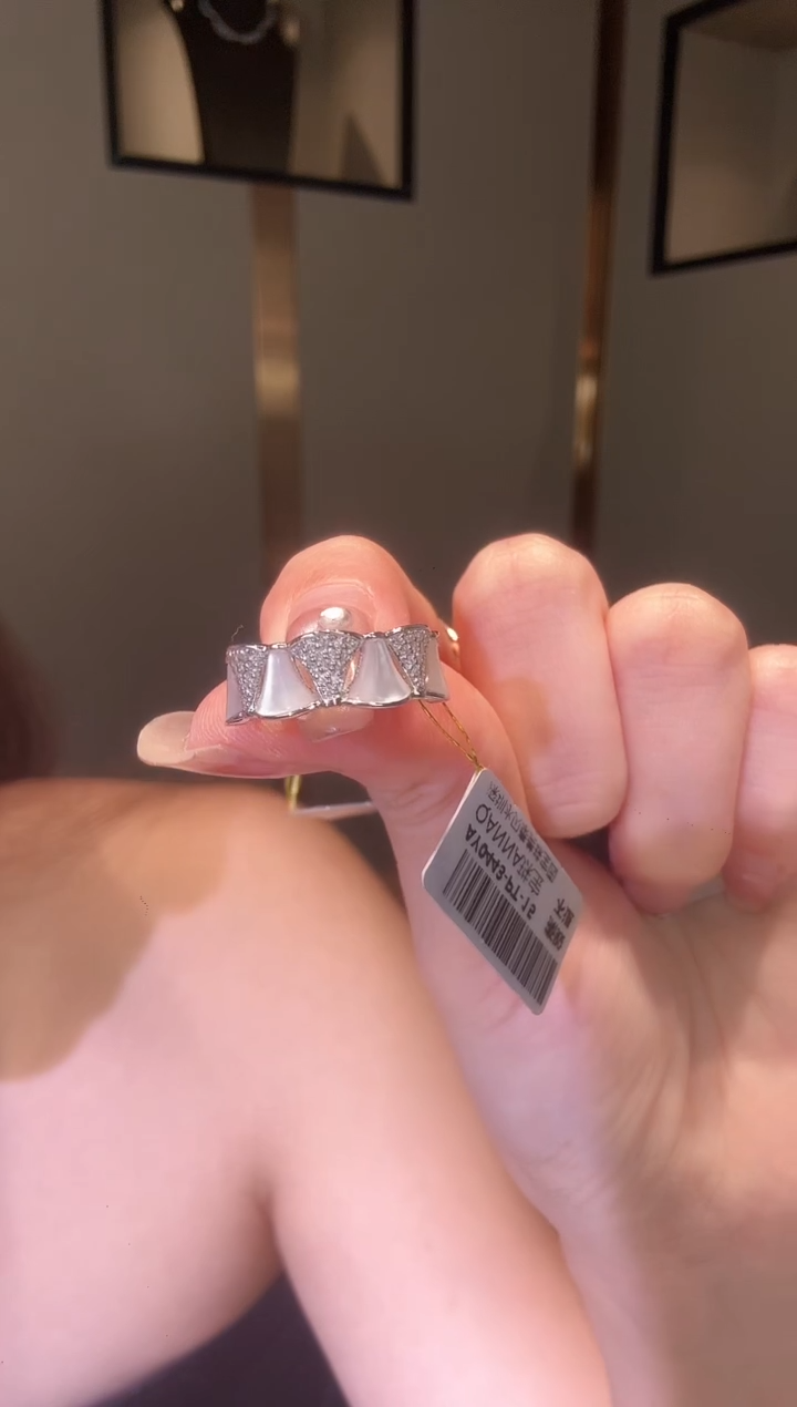 铂Pt950镶嵌戒指钻石海***海银杏-15圈口