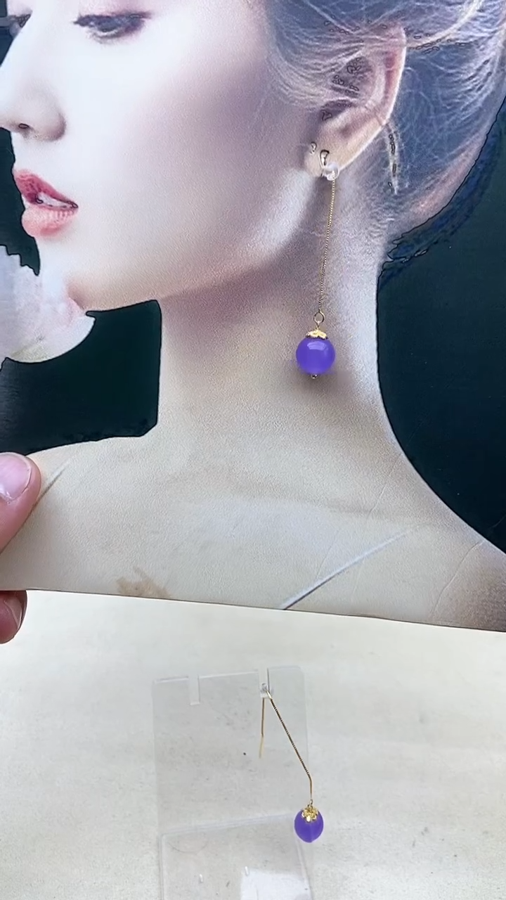 【闪购商品】翡翠耳饰14K金镶嵌10号