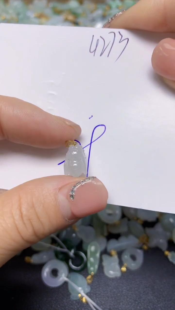 【闪购商品】翡翠挂件18K金镶嵌 天然翡翠A货