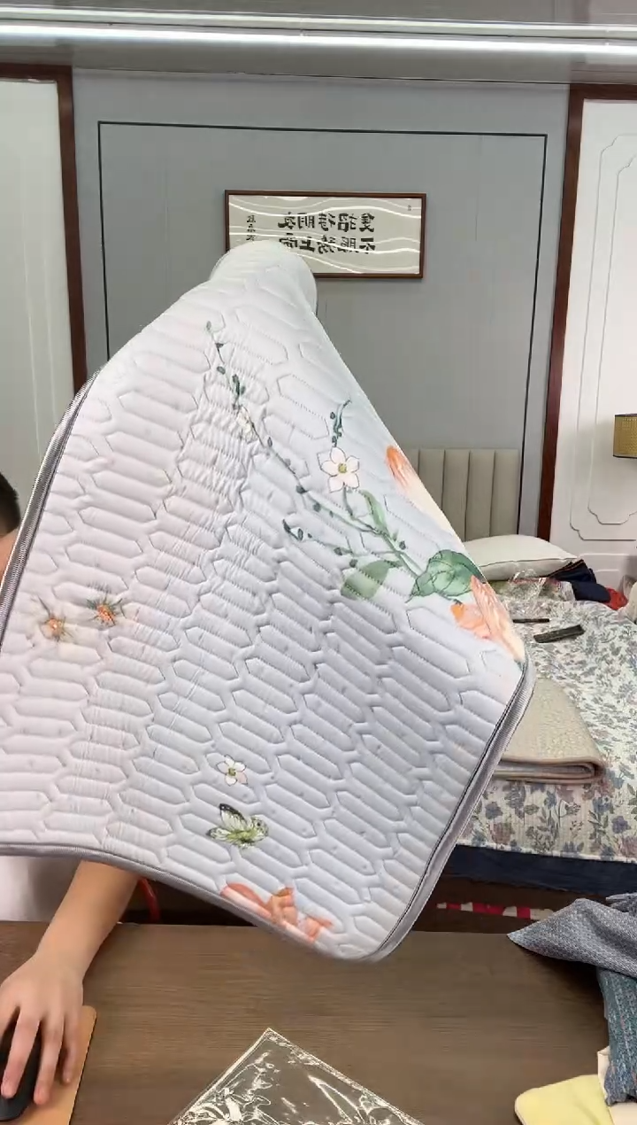 莱赛尔纤维蓝花天丝乳胶枕套一对 轻微稍色