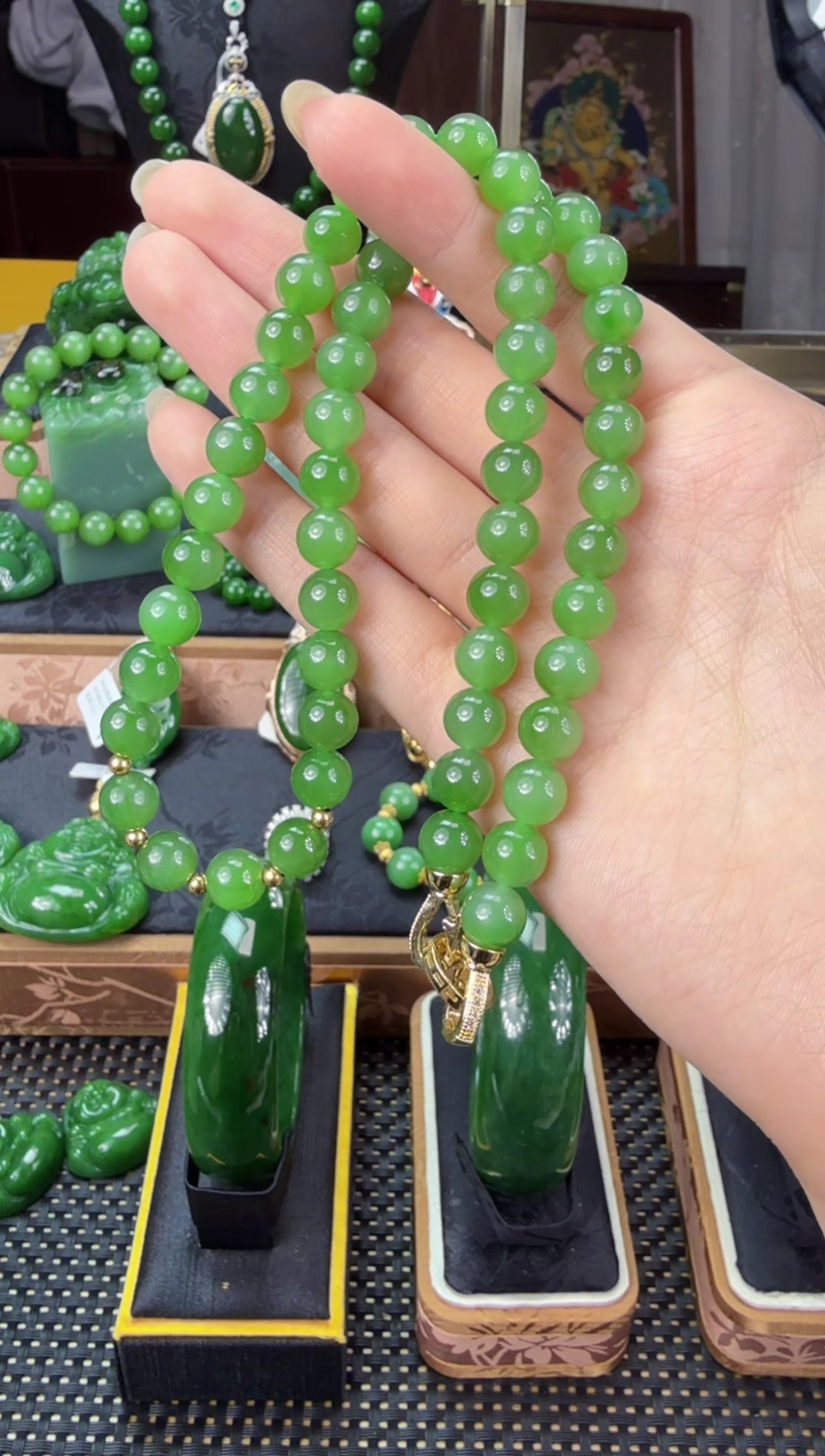 【闪购商品】和田玉（碧玉）项链18K金镶嵌