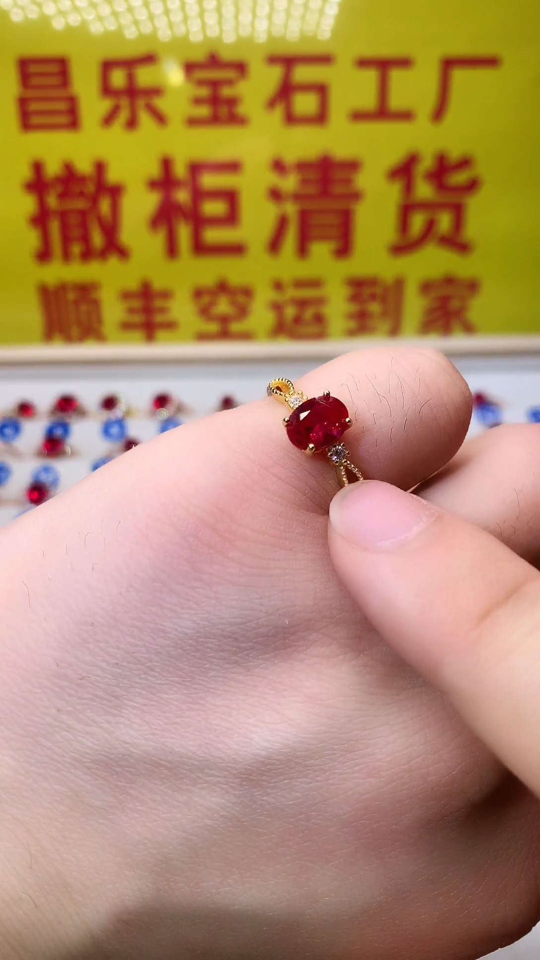 【闪购商品】红宝石戒指银S925镶嵌11111