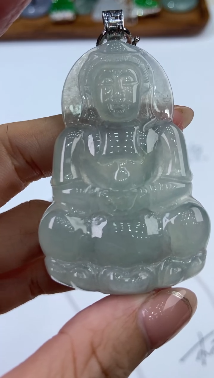 【闪购商品】翡翠18K金镶嵌颈饰2205723/观音/多样性一件发