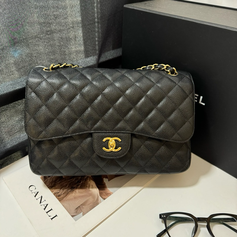 95新 Chanel/香奈儿 黑金jumbo好成色 15开