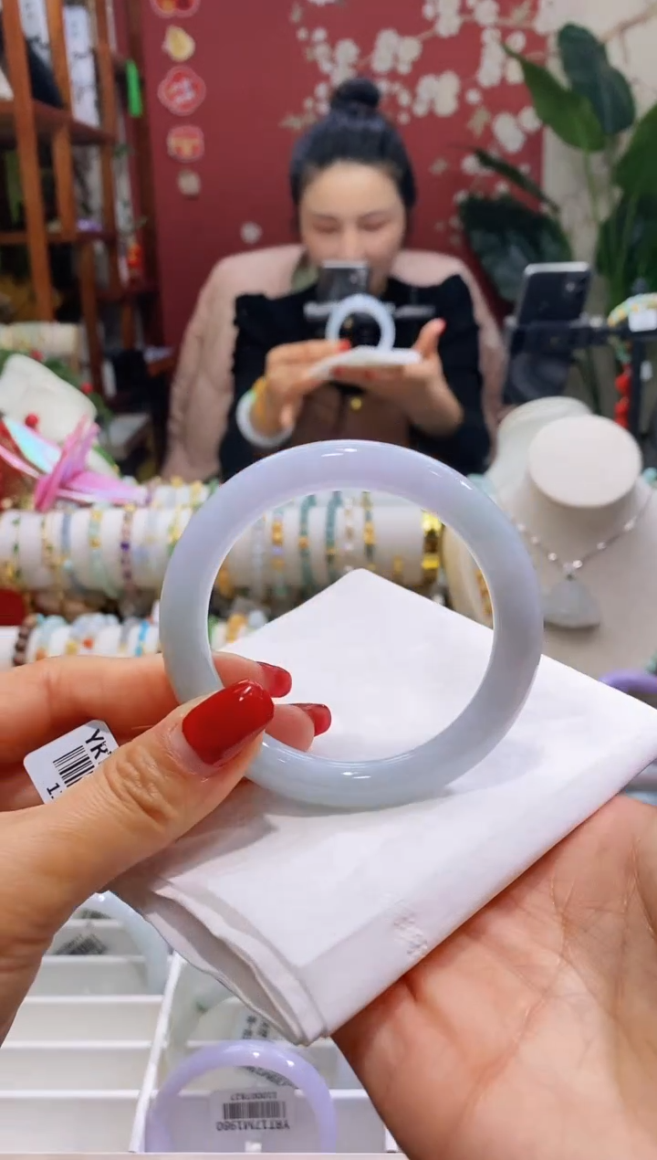 【闪购商品】翡翠手镯未镶嵌46蓝紫圆条5456/9.1*9.1