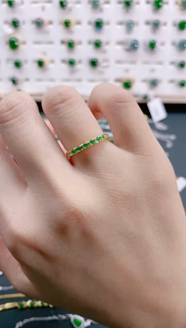 【闪购商品】翡翠戒指银S925镶嵌天然翡翠