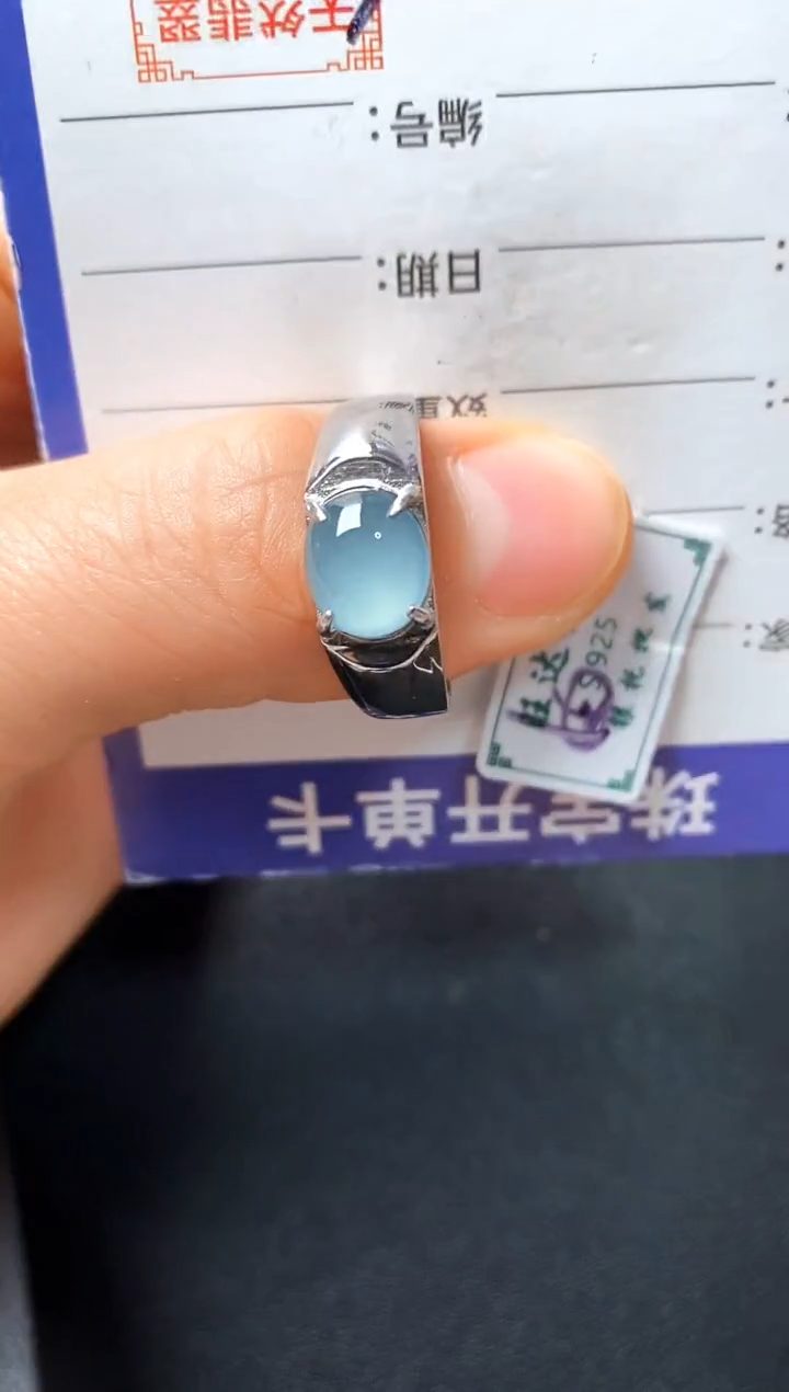 银S925镶嵌戒指翡翠2222222