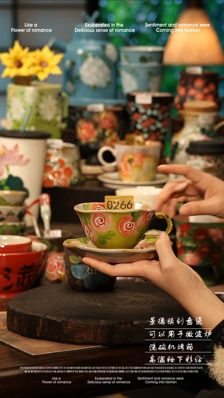 陶瓷景德镇高温釉下彩手工手绘款式