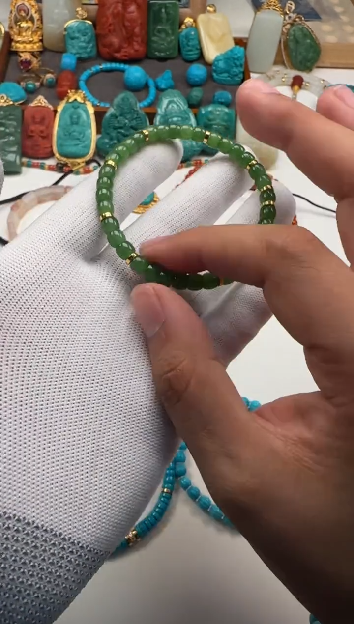 未镶嵌手链和田玉海***~手串