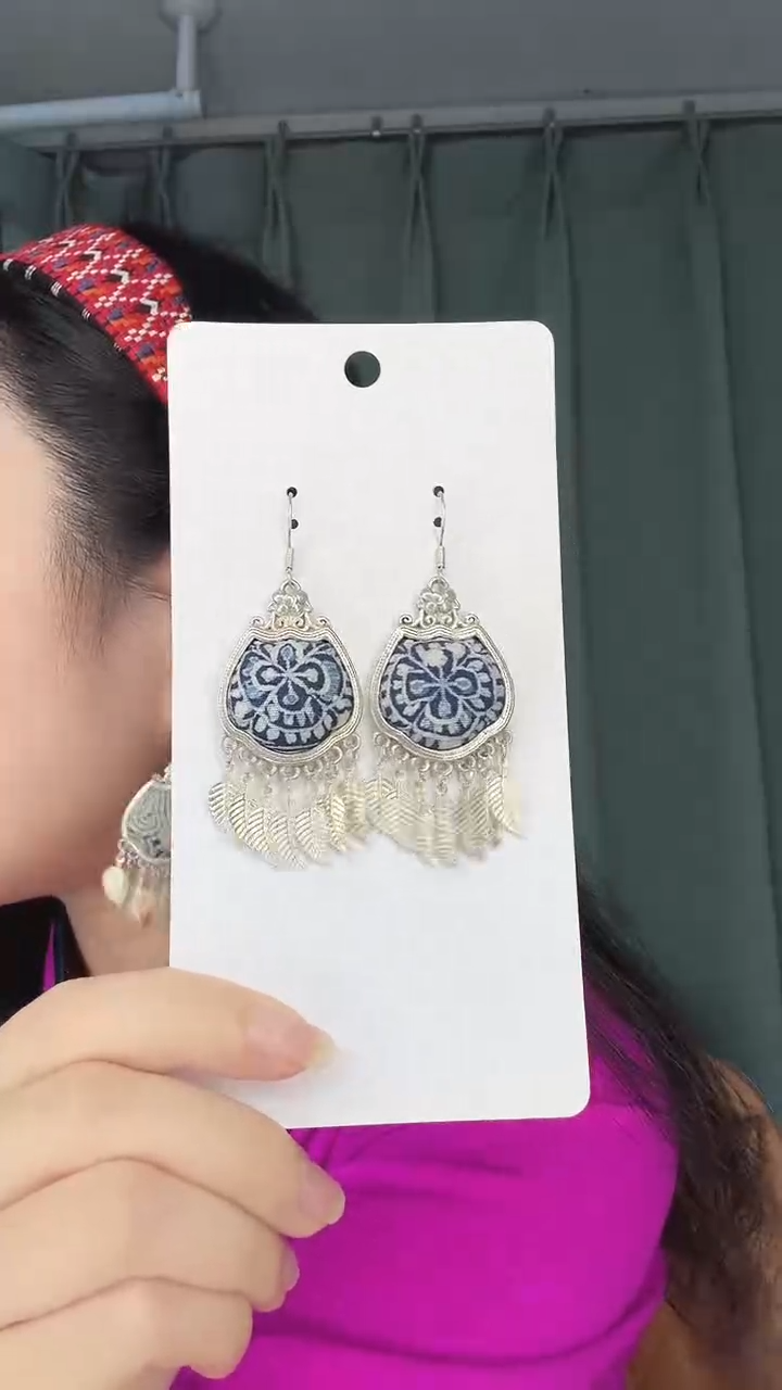 纯铜锆石合金耳环