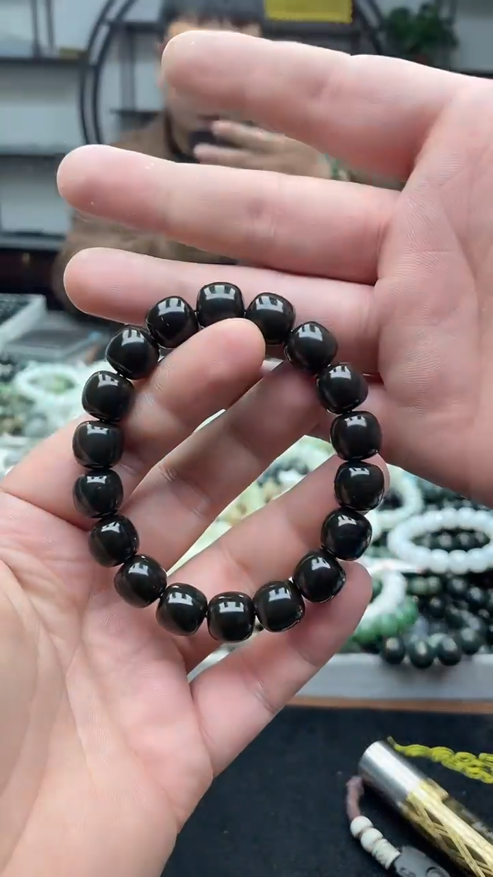未镶嵌手串和田玉新疆且末黑糖12