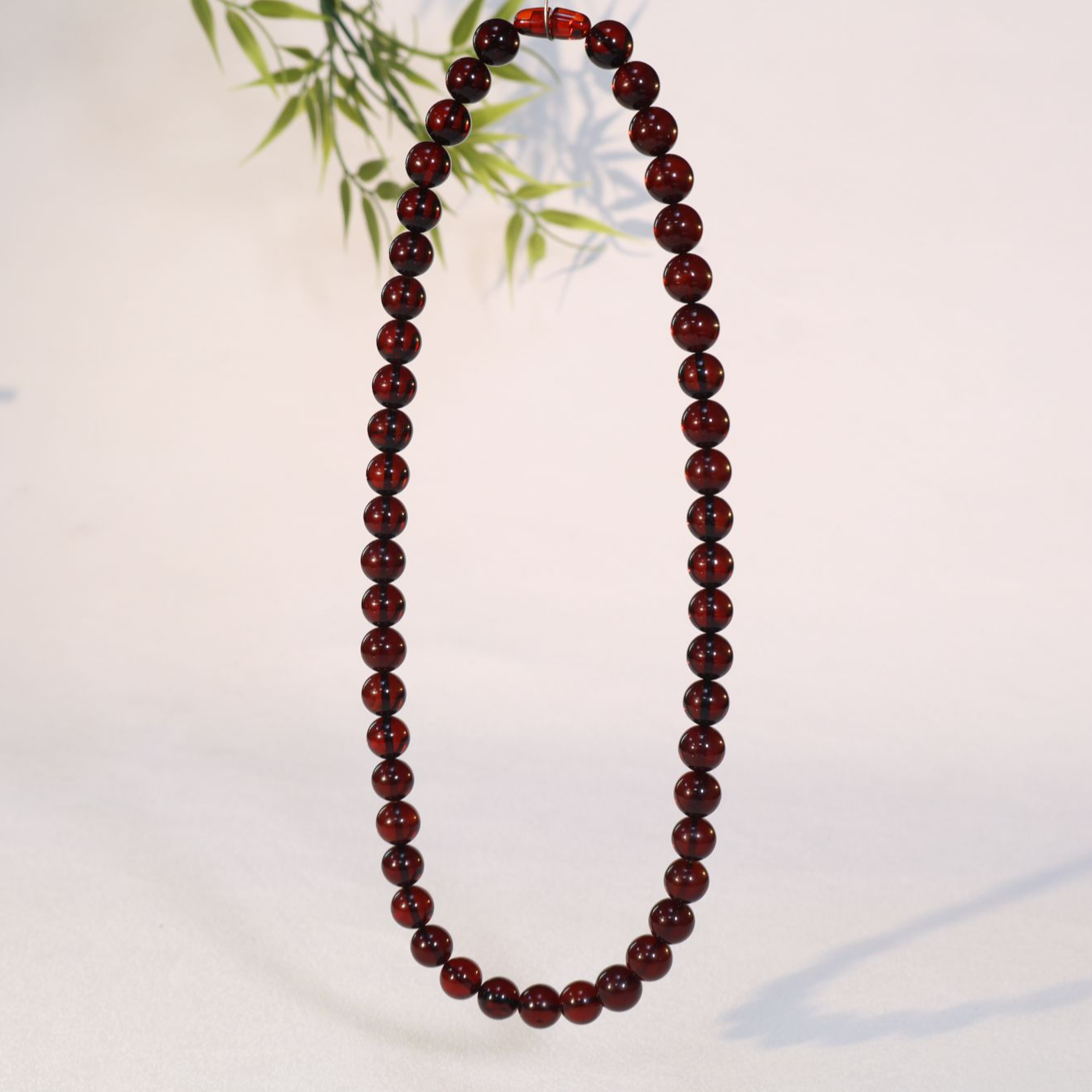 苏芳珠宝-10mm天然缅甸琥珀妈妈链项链气质简约百搭款