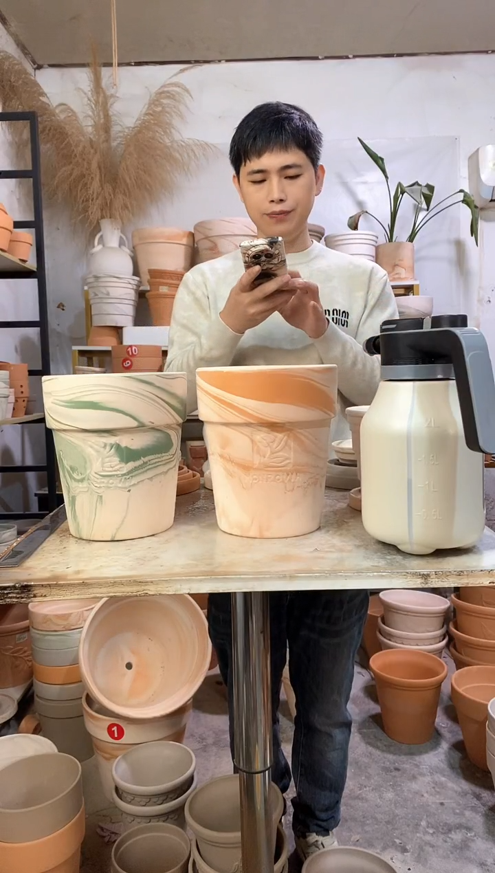 18*21绿白陶+玛奇朵反比例 2盆无托