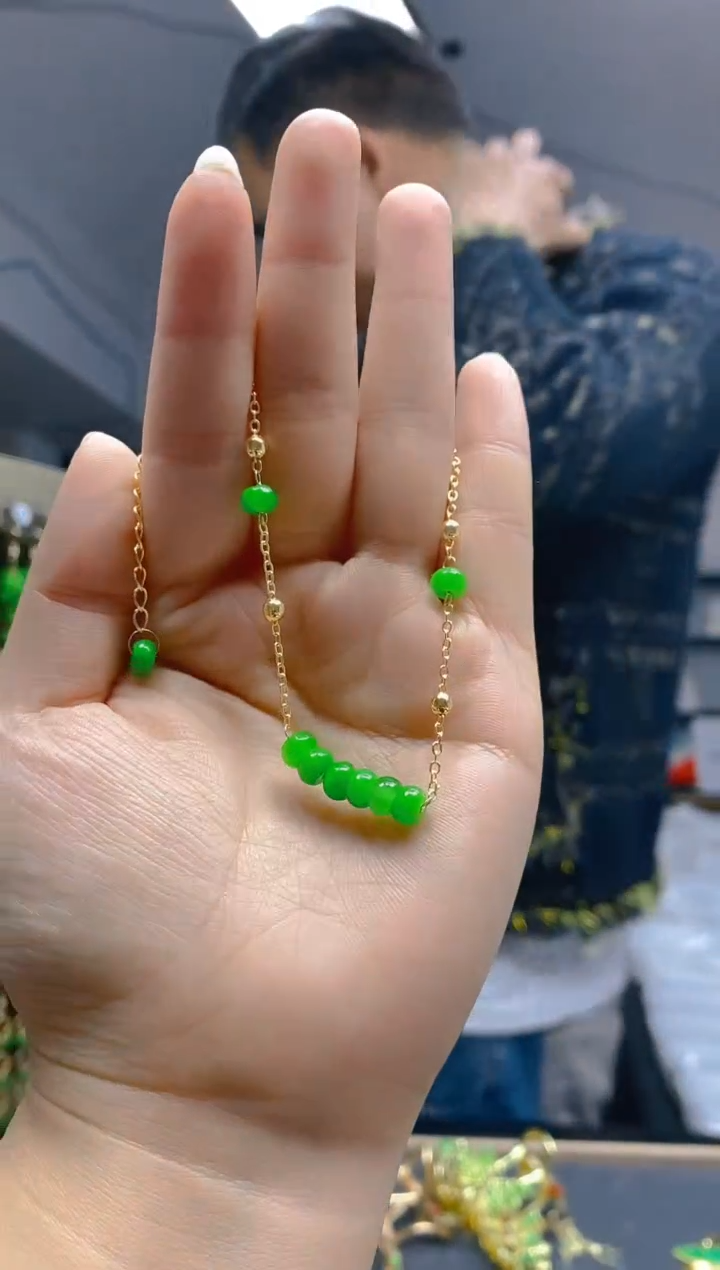 【闪购商品】翡翠耳饰合金0178翡翠手链