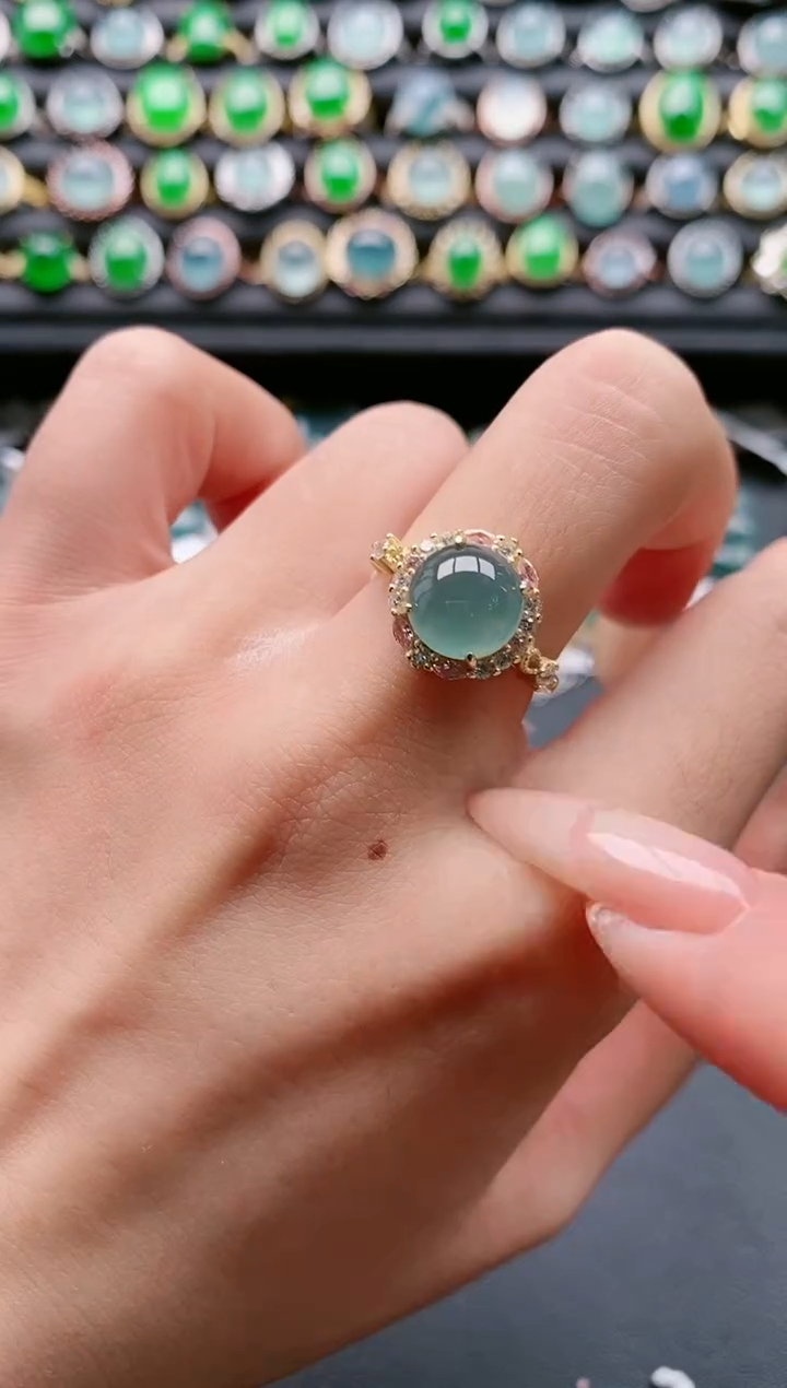 【闪购商品】翡翠戒指银S925镶嵌111111