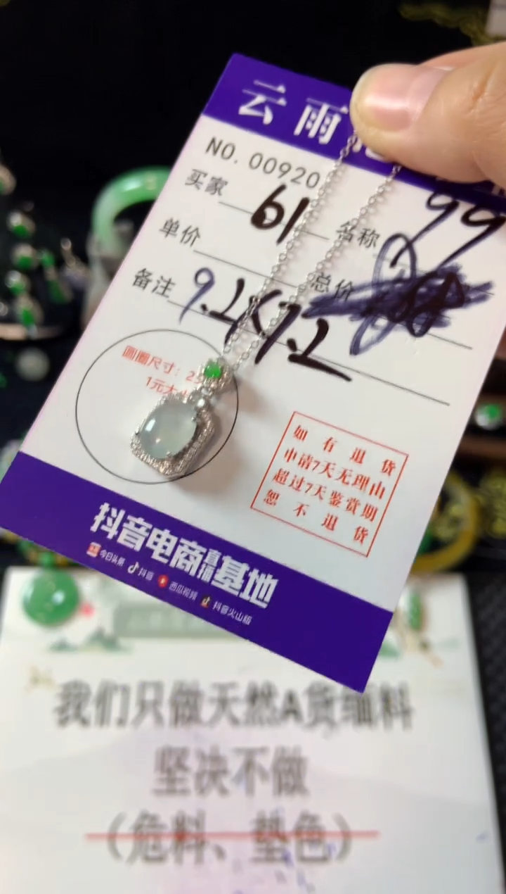 【闪购商品】翡翠颈饰银S925镶嵌翡翠