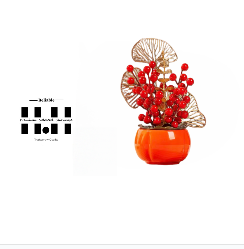 2026新年室内柿柿如意柿子马年过年布置春节乔迁发财摆件-H043