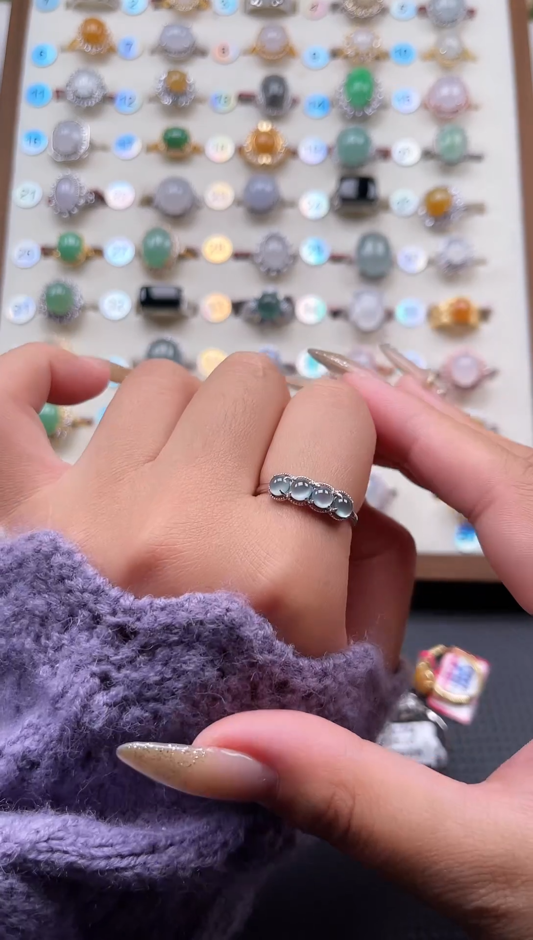 【闪购商品】翡翠戒指银S925镶嵌天然A货翡翠戒指