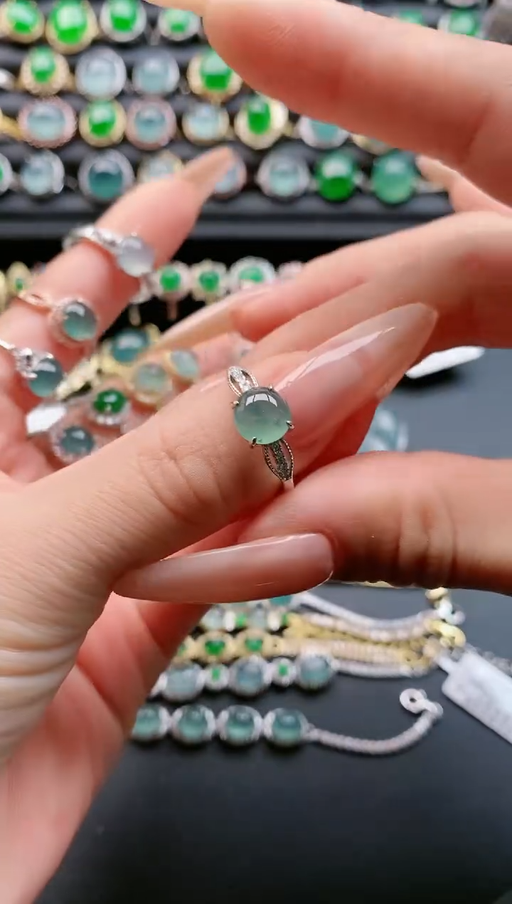 【闪购商品】翡翠戒指银S925镶嵌1111111