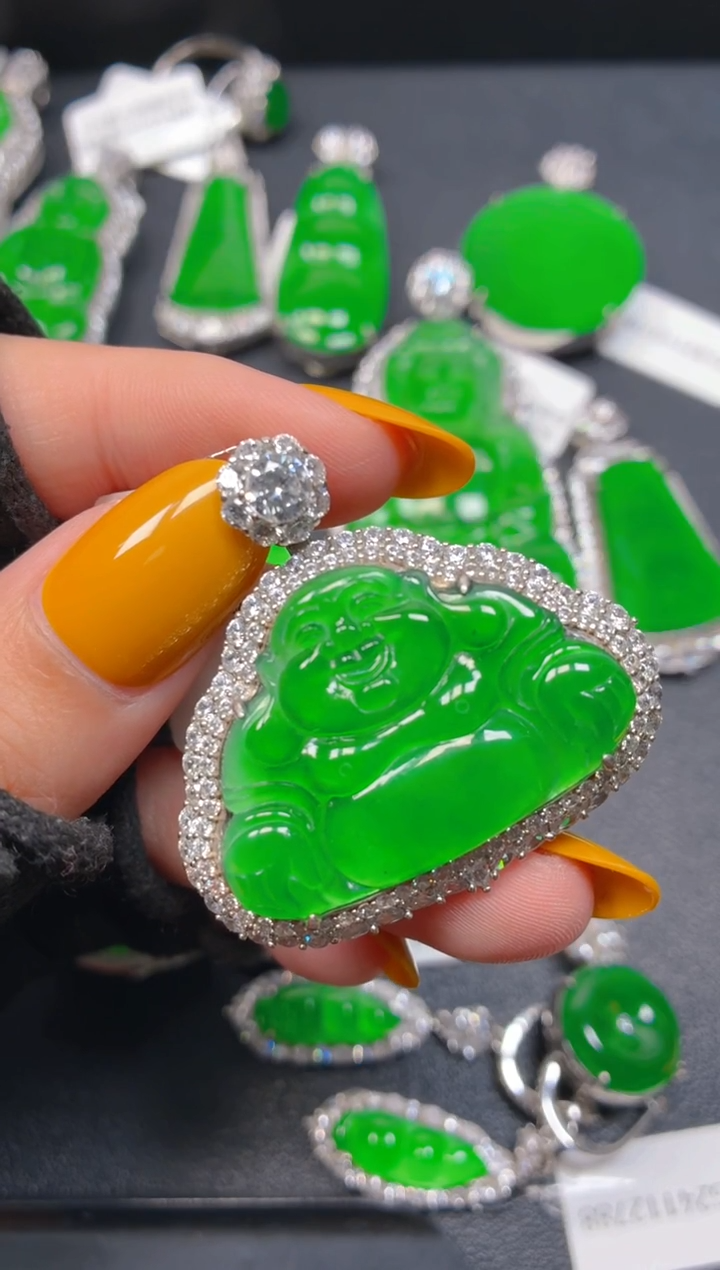 吊坠(不含链)银S925镶嵌翡翠用****31