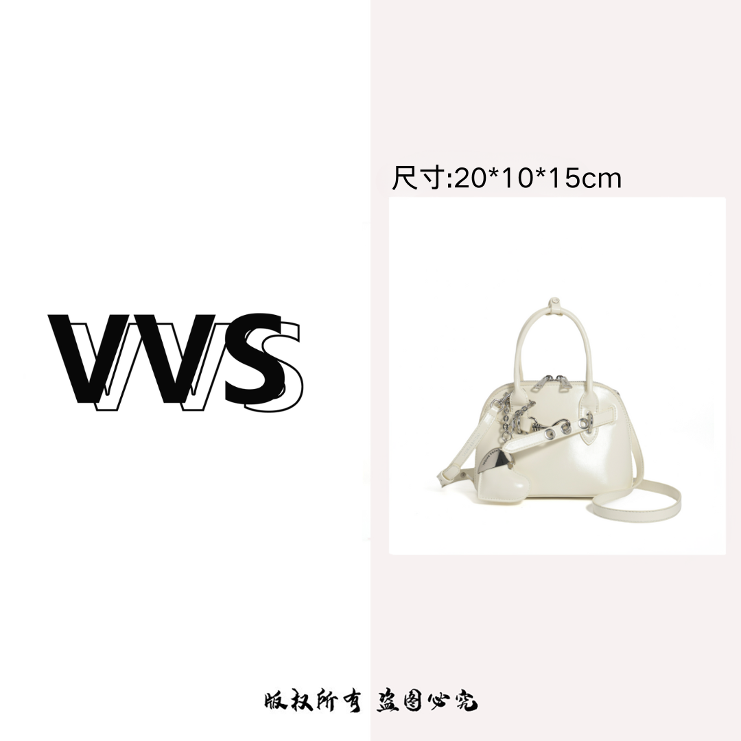 早春新款轻奢小众设计爱心贝壳包手提单肩斜挎女包包HB-5292 白