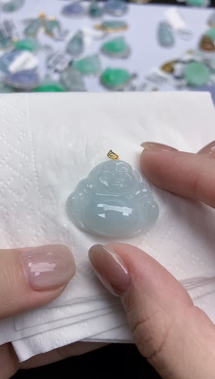 【闪购商品】翡翠颈饰18K金镶嵌天然缅甸翡翠A货