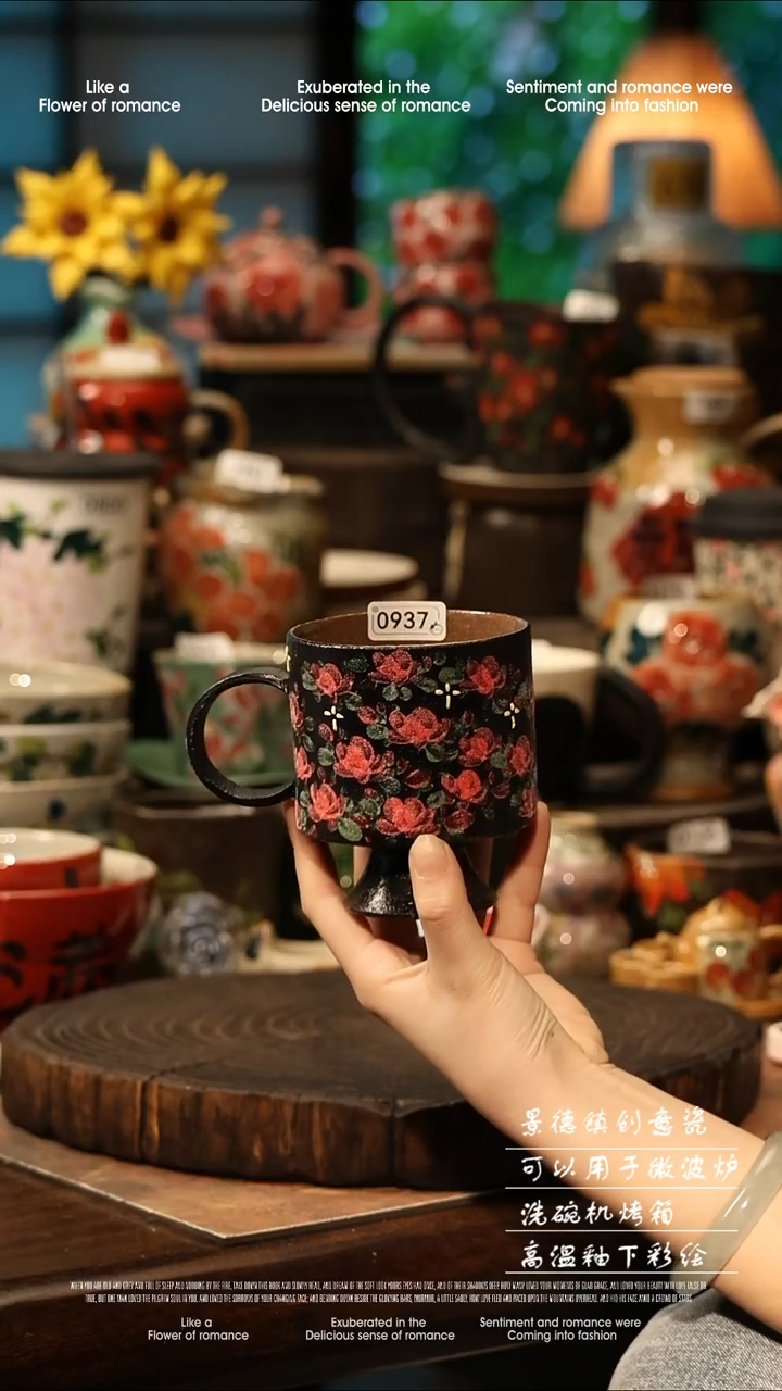 陶瓷景德镇高温釉下彩手工手绘款式@A0937@