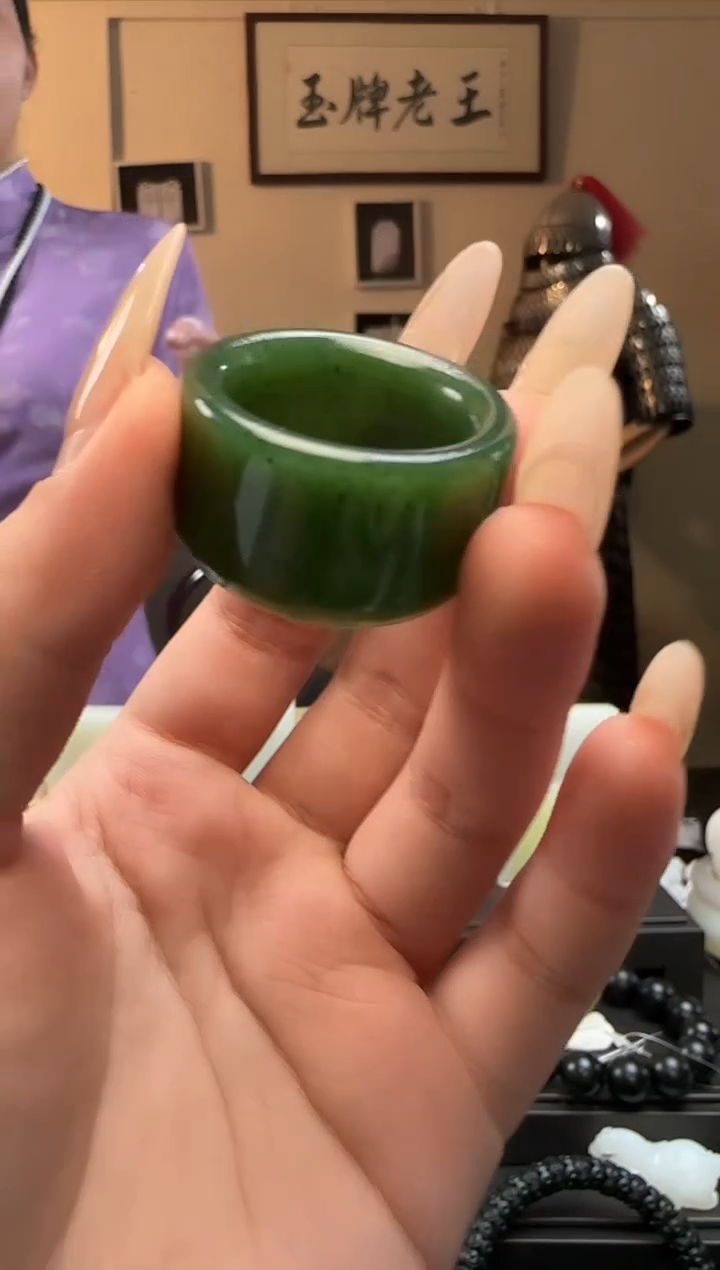 【闪购商品】和田玉碧玉扳指未镶嵌（22）
