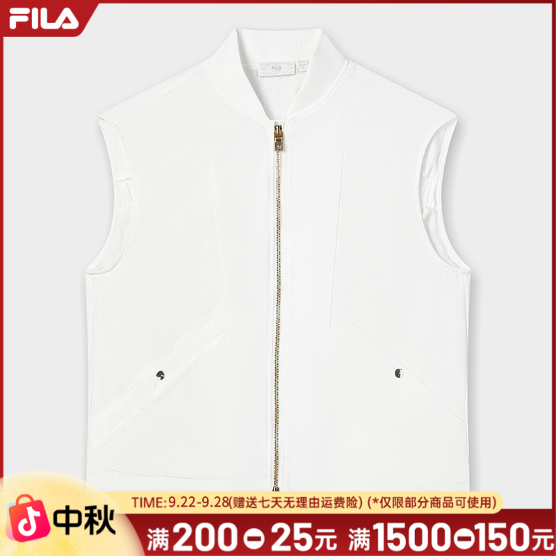 Fila/斐乐春季新款女式百搭短款拉链无袖马甲外套F11W525703F