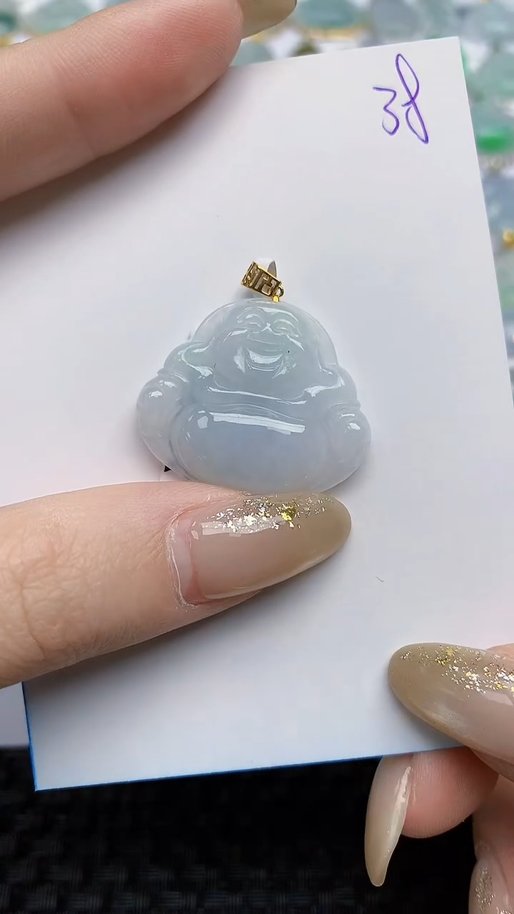 【闪购商品】翡翠颈饰18K金镶嵌天然A货翡翠 