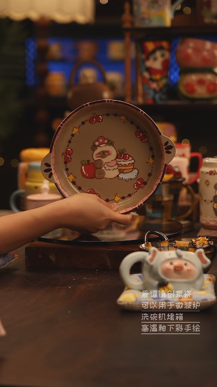 陶瓷景德镇可爱陶瓷釉下彩绘设计师款