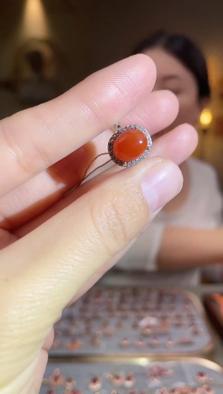 银S925镶嵌手饰南红玛瑙手饰