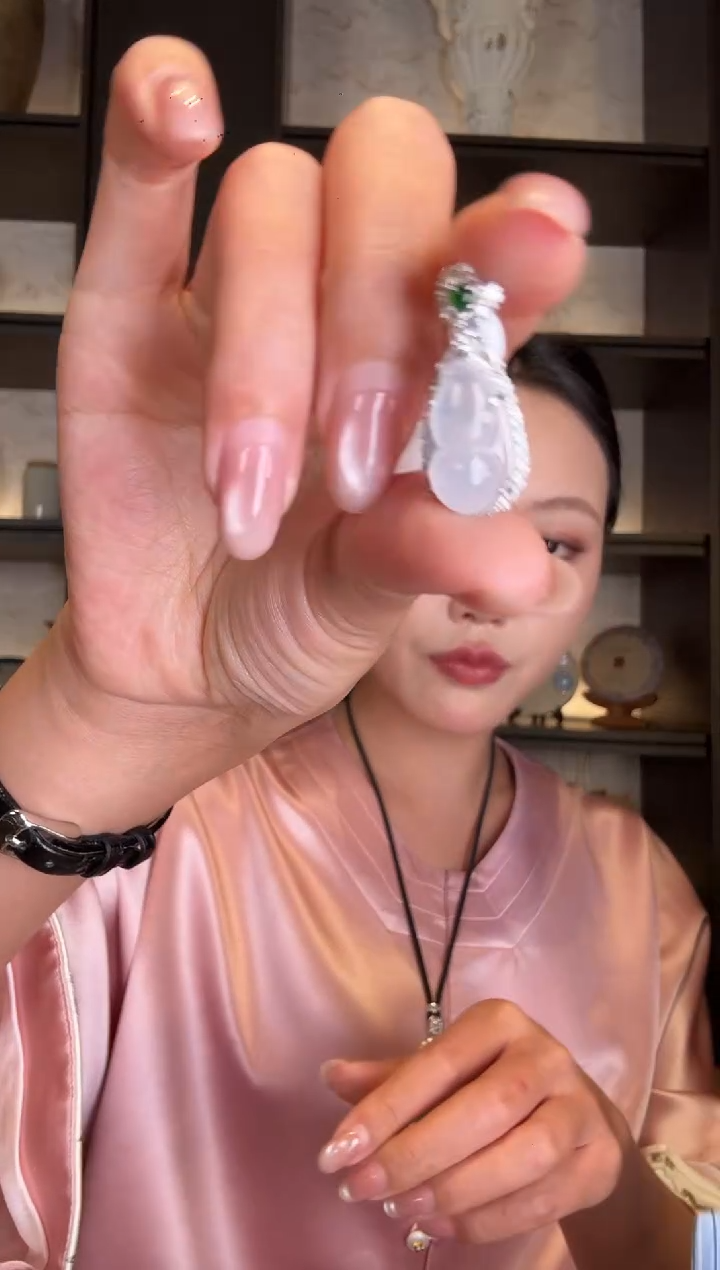 颈饰银S925镶嵌翡翠123
