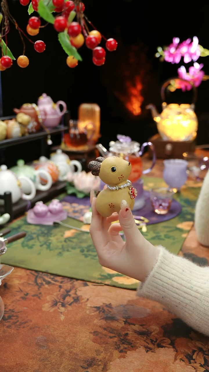 【闪购商品】一鹿有你紫砂茶宠摆件+链子