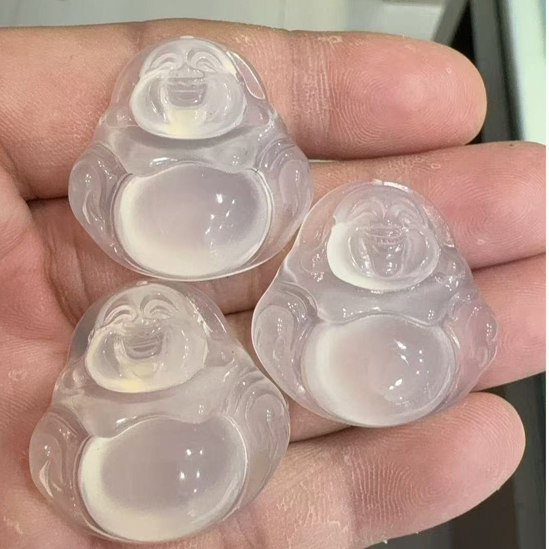 高冰高透玉髓大肚弥勒佛笑佛送女友吊坠天然玉髓