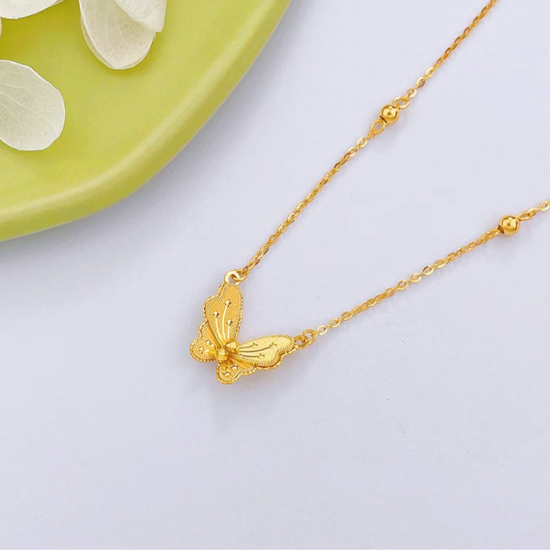 项链 黄色 蝴蝶项链ins A47