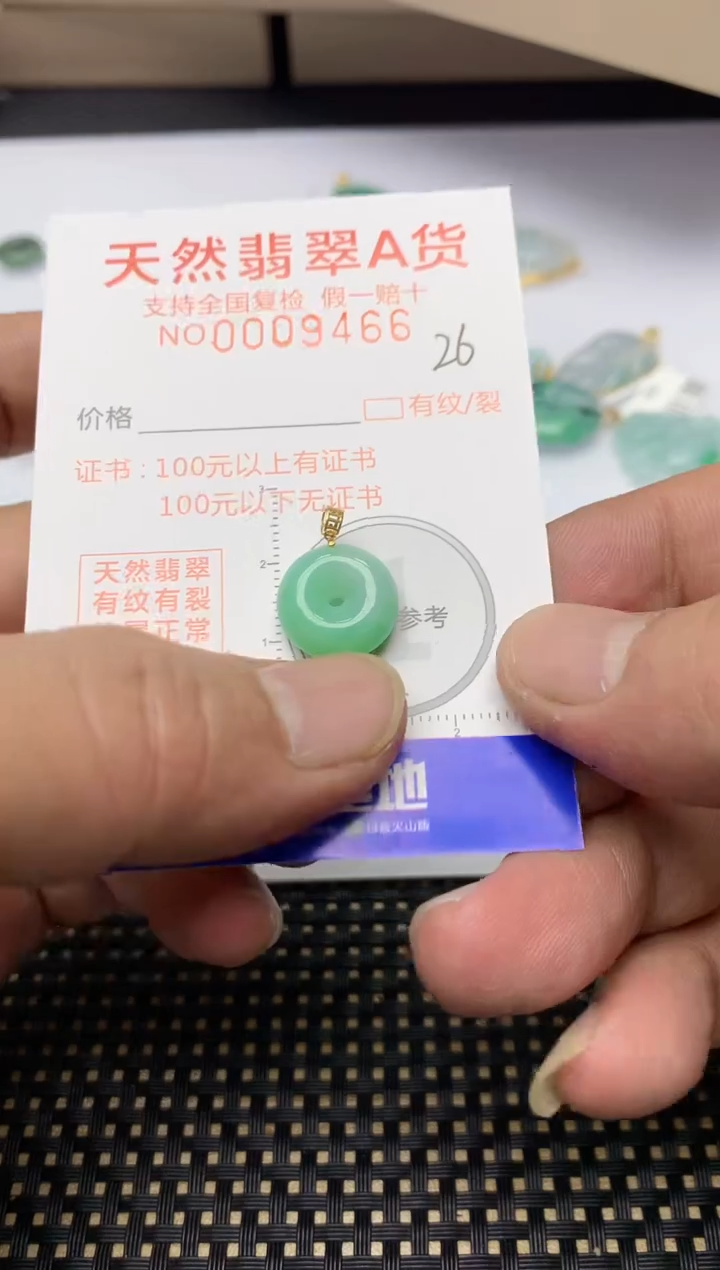 【闪购商品】翡翠颈饰18K金镶嵌26天然A货翡翠
