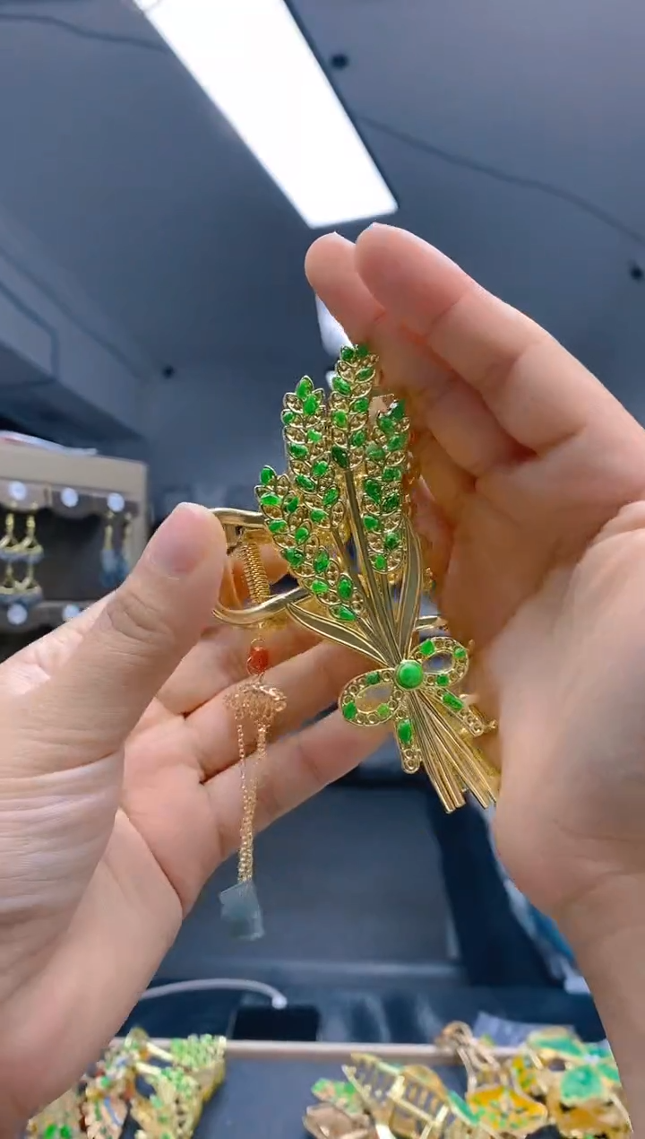 【闪购商品】翡翠耳饰合金192翡翠发簪