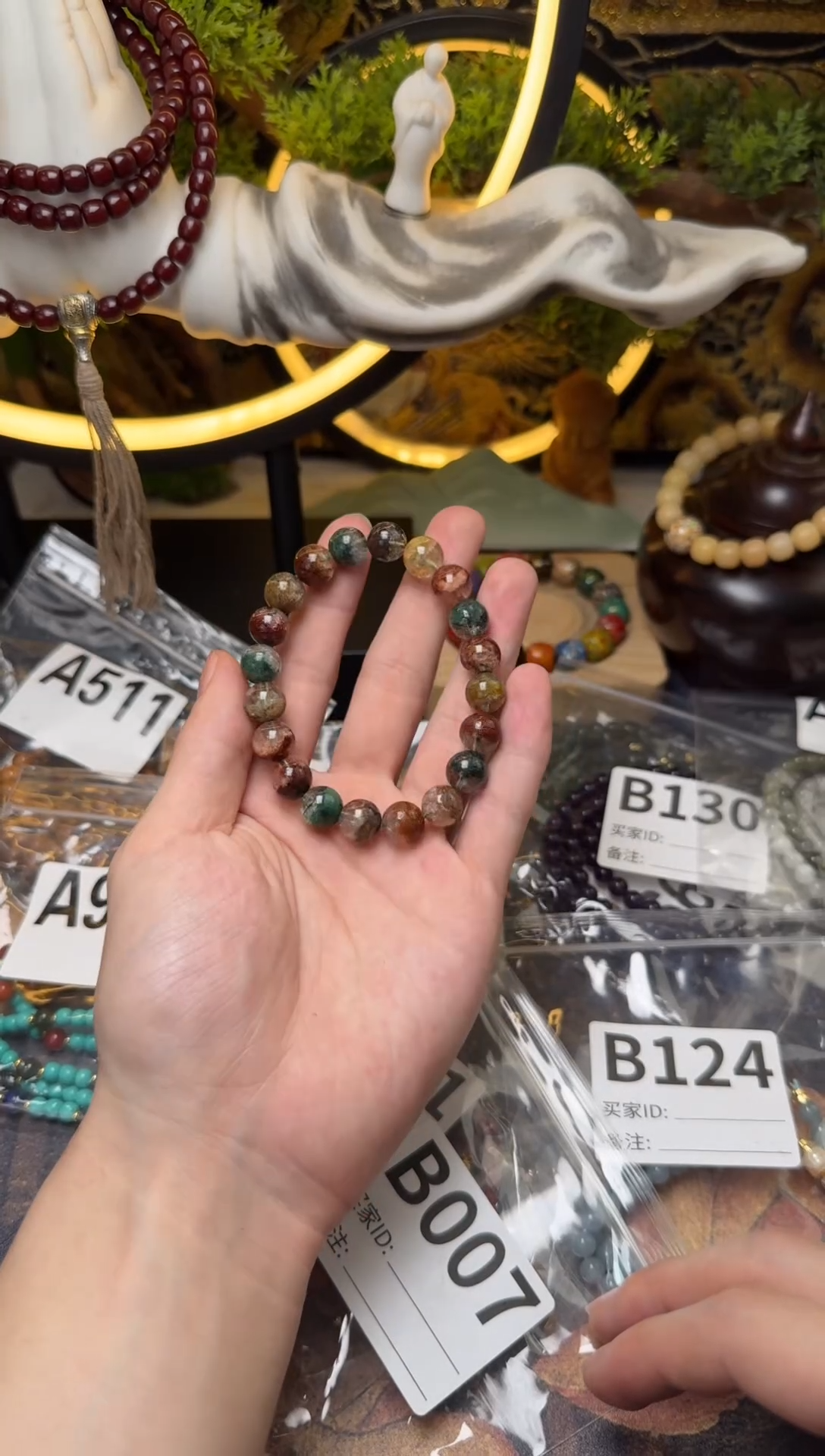 菩提根/象牙果手串B007 四季菩提多宝