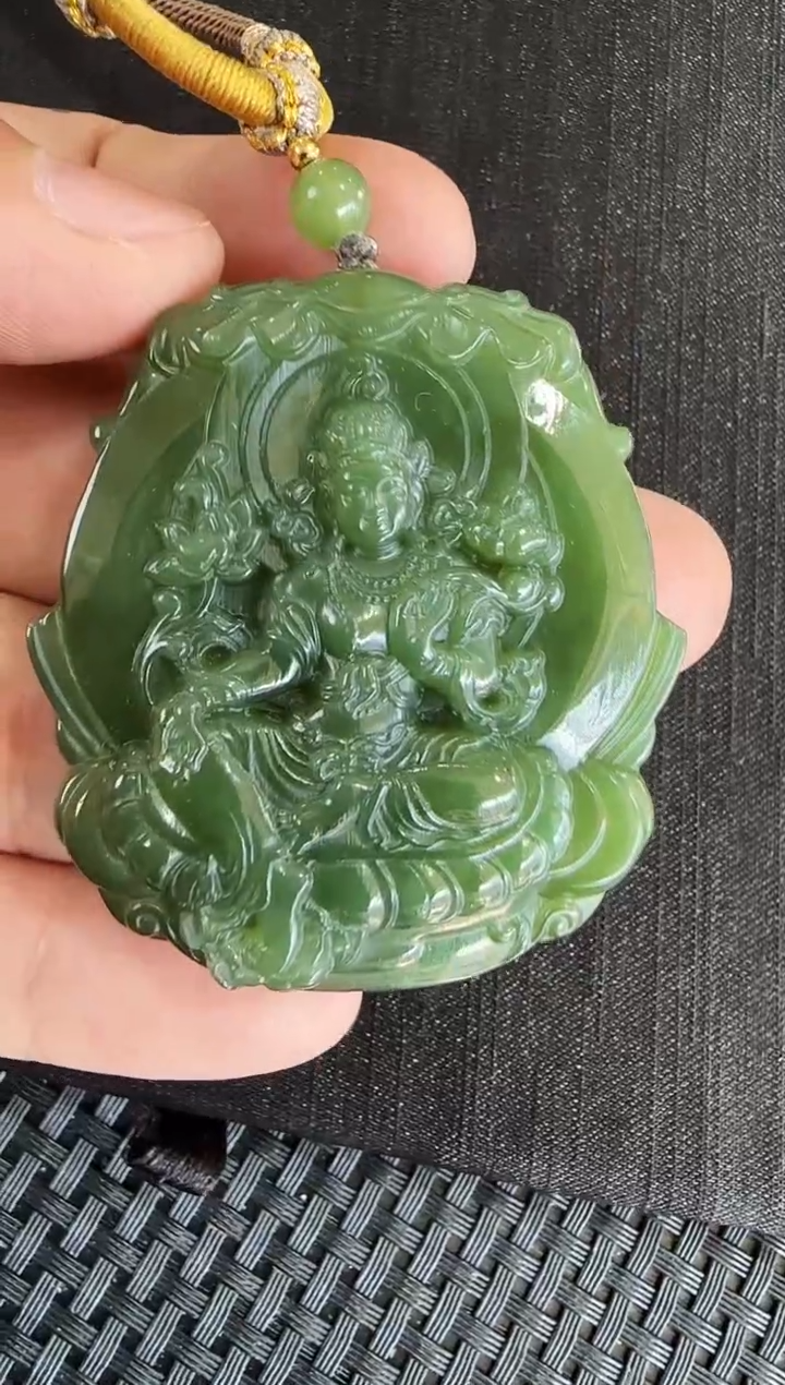 【闪购商品】和田玉（碧玉）度母观音吊坠未镶嵌多样性发一