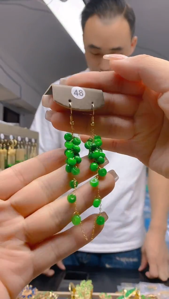 【闪购商品】翡翠耳饰合金516翡翠耳钩