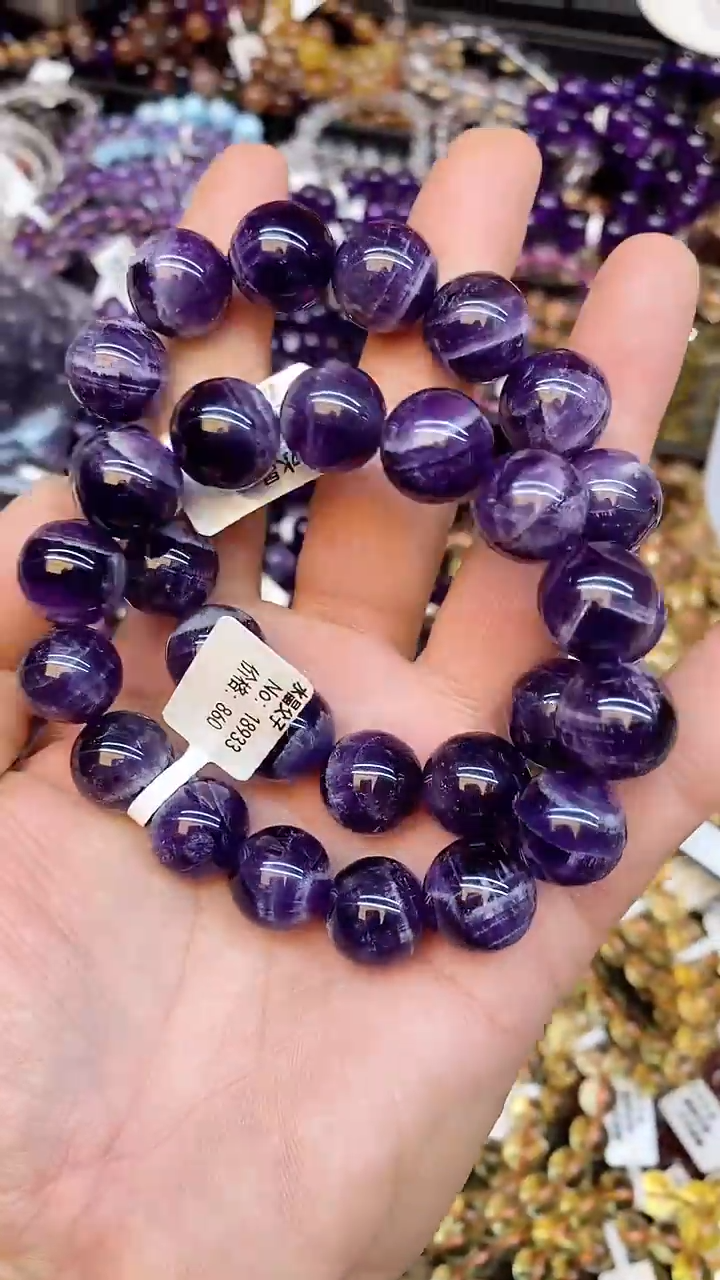 【闪购商品】水晶手链未镶嵌a68 梦幻紫14mm