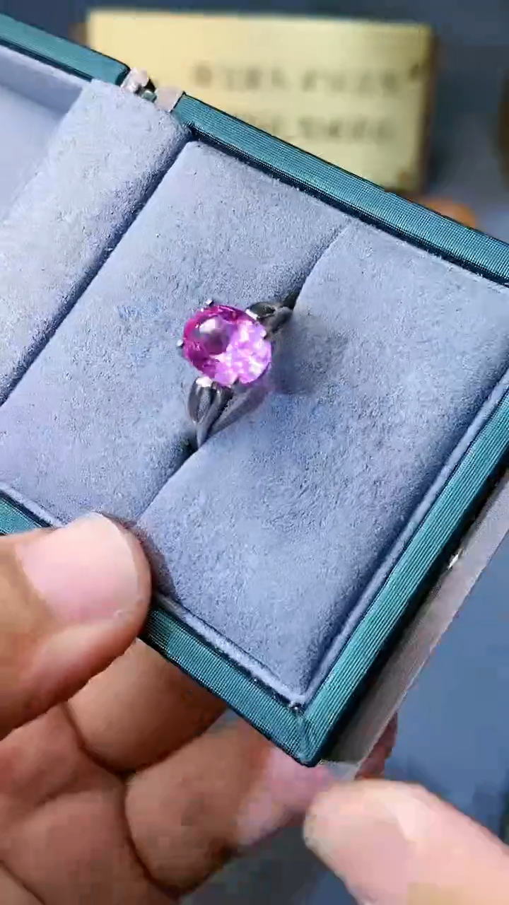 【闪购商品】彩色蓝宝石戒指银S925镶嵌354