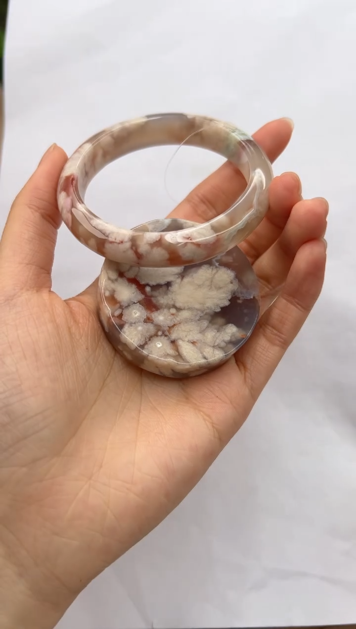 【闪购商品】石英质玉未镶嵌手镯54圈口（赠送镯心）62057