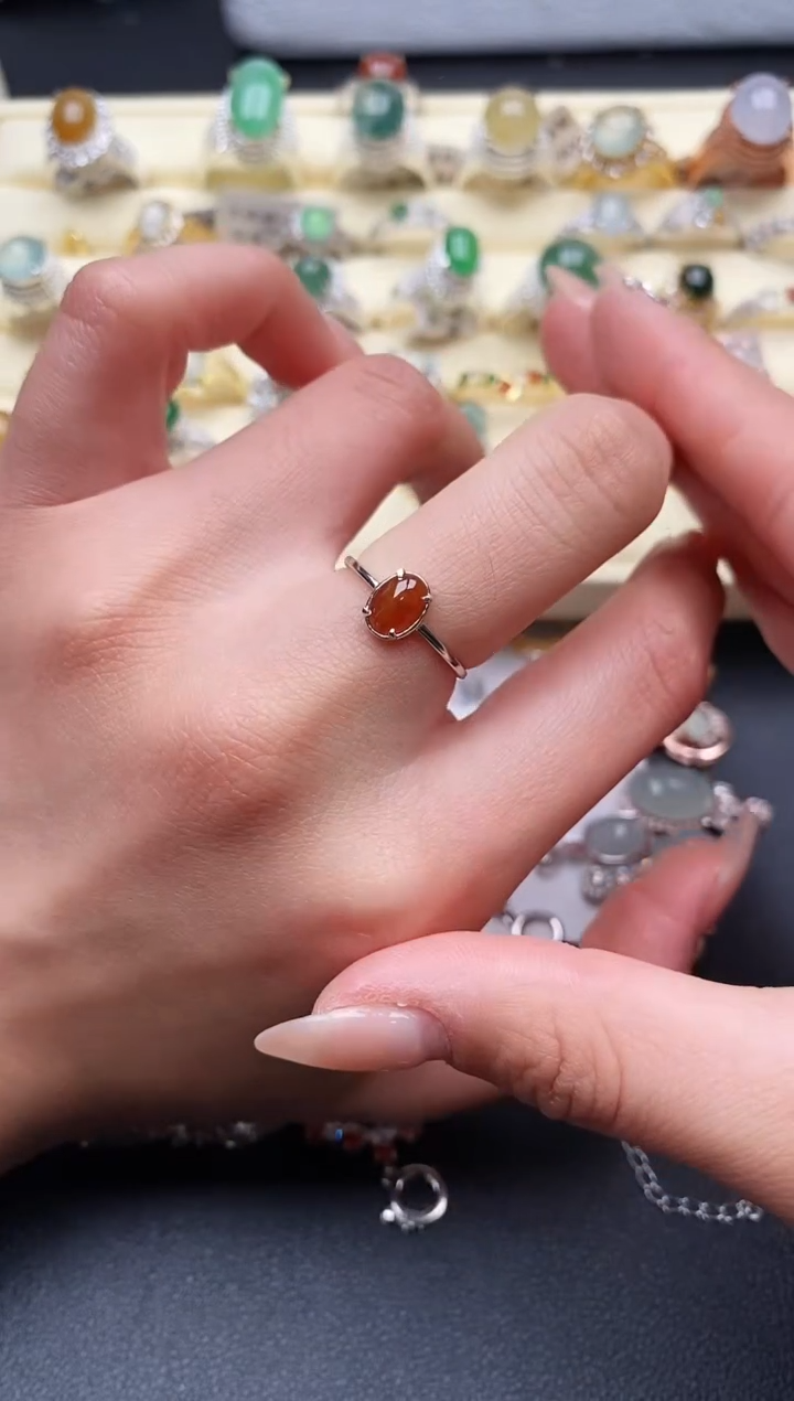 【闪购商品】翡翠戒指银S925镶嵌999999+1