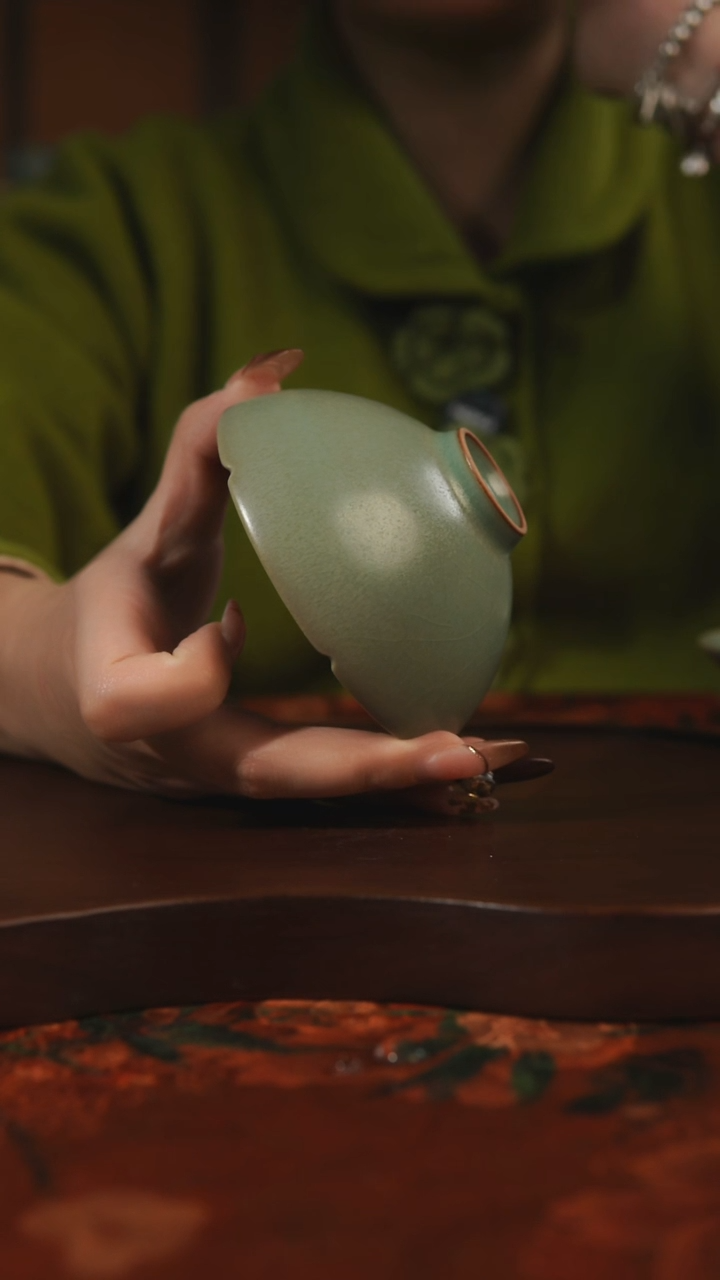 杯子瓷点*汝州原产地原矿仿古老釉q