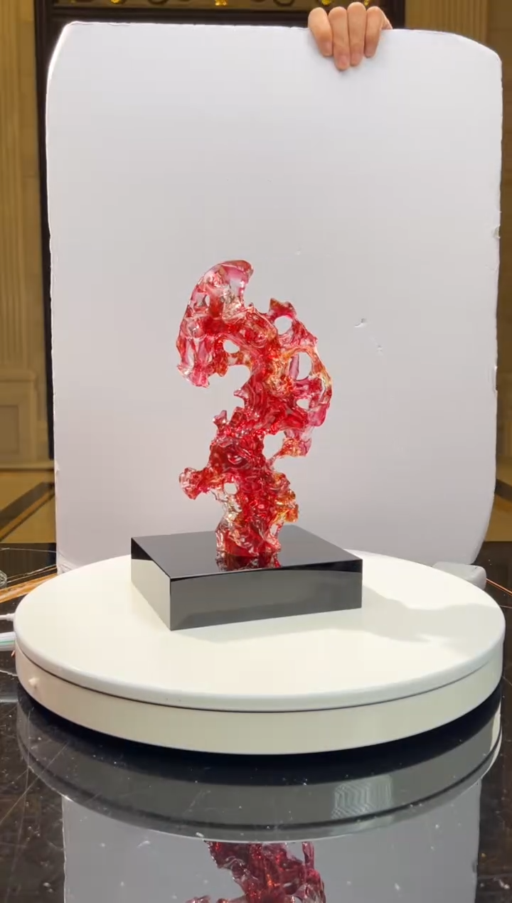 【闪购商品】摆件 CML001金红小号+14*16黑座